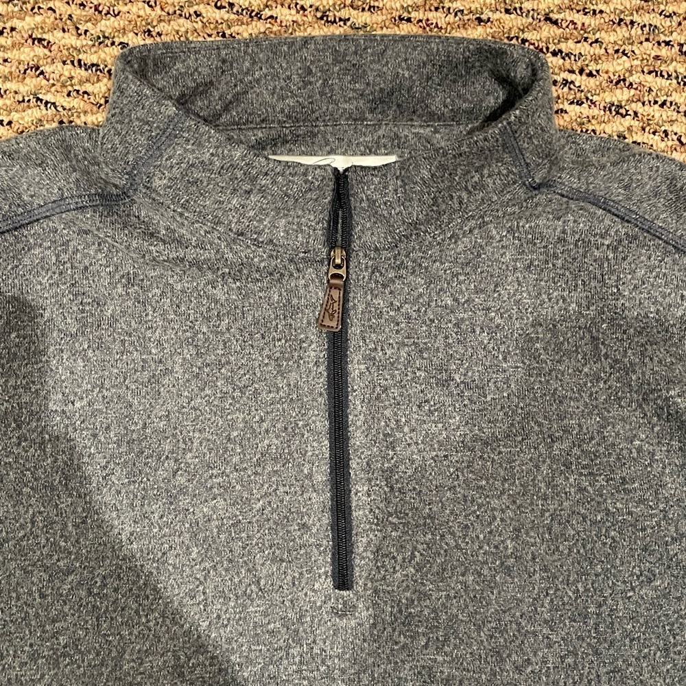 Greg Norman Gray blue light quarter zip sweater - Picture 3 of 4